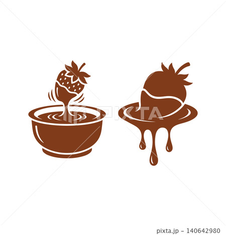 Chocolate dipped strawberry sweet dessert icon Chocolate dipped strawberry sweet dessert icon 140642980