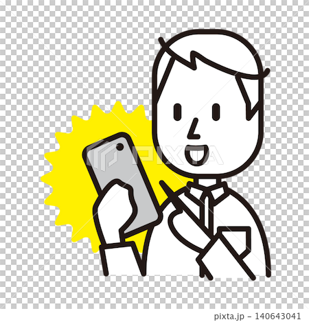 スマホを操作する男性のイラスト 140643041