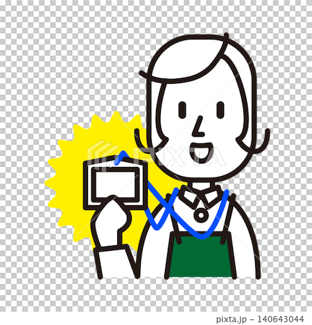 身分証を見せる店員のイラスト 140643044