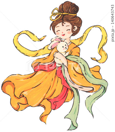 Mid Autumn Festival goddess and rabbit Mid Autumn Festival goddess and rabbit 140643743