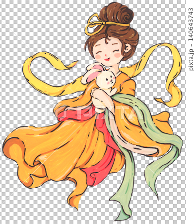 Mid Autumn Festival goddess and rabbit Mid Autumn Festival goddess and rabbit 140643743