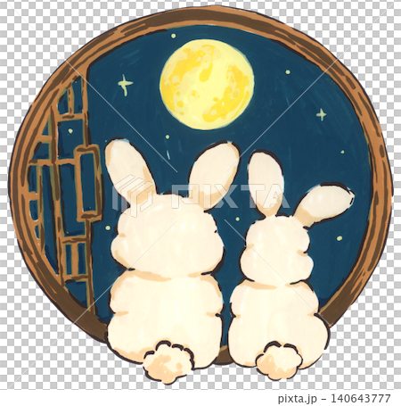 Mid Autumn rabbit illustration set, cute bunny character with mooncake and lantern, Chinese moon festival celebration, traditional oriental culture symbol, whimsical hand drawn greeting card design. Mid Autumn rabbit illustration set, cute bunny character with mooncake and lantern, Chinese moon festival celebration, traditional oriental culture symbol, whimsical hand drawn greeting card design. 140643777