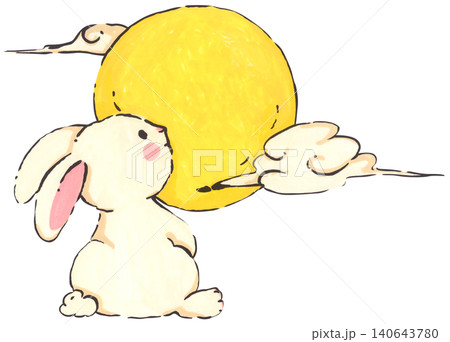 Mid Autumn rabbit illustration set, cute bunny character with mooncake and lantern, Chinese moon festival celebration, traditional oriental culture symbol, whimsical hand drawn greeting card design. Mid Autumn rabbit illustration set, cute bunny character with mooncake and lantern, Chinese moon festival celebration, traditional oriental culture symbol, whimsical hand drawn greeting card design. 140643780
