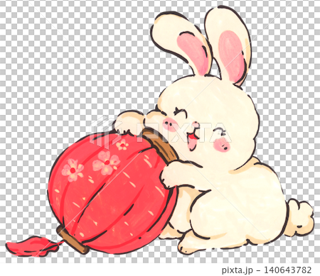Mid Autumn rabbit illustration set, cute bunny character with mooncake and lantern, Chinese moon festival celebration, traditional oriental culture symbol, whimsical hand drawn greeting card design. Mid Autumn rabbit illustration set, cute bunny character with mooncake and lantern, Chinese moon festival celebration, traditional oriental culture symbol, whimsical hand drawn greeting card design. 140643782