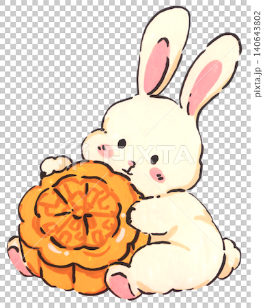 Mid Autumn rabbit illustration set, cute bunny character with mooncake and lantern, Chinese moon festival celebration, traditional oriental culture symbol, whimsical hand drawn greeting card design. Mid Autumn rabbit illustration set, cute bunny character with mooncake and lantern, Chinese moon festival celebration, traditional oriental culture symbol, whimsical hand drawn greeting card design. 140643802