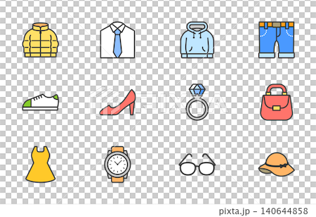 Fashion item icon set Fashion item icon set 140644858