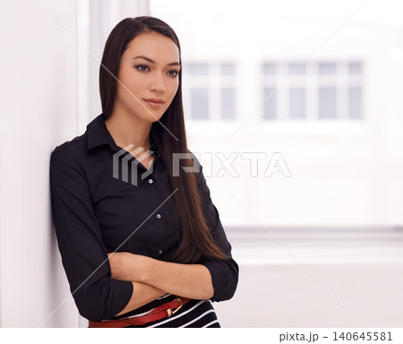 Thinking, window and business woman with arms crossed in office with questions, brainstorming or planning. Idea, dream and female entrepreneur with startup, goal or career pride, remember or solution Thinking, window and business woman with arms crossed in office with questions, brainstorming or planning. Idea, dream and female entrepreneur with startup, goal or career pride, remember or solution 140645581