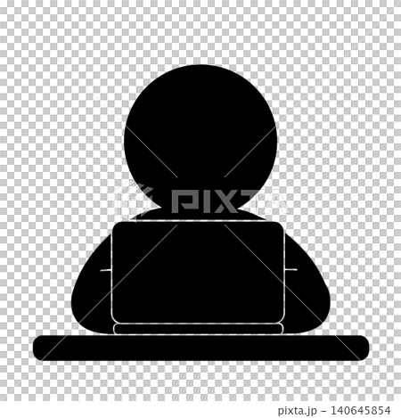 Pictogram of a person working on a computer 140645854