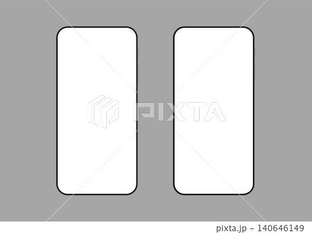 シンプルなスマホのモックアップ　背景透過イラスト・UI　Simple smartphone mock 140646149