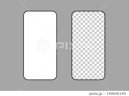 シンプルなスマホのモックアップ　背景透過イラスト・UI　Simple smartphone mock 140646149