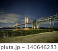 夜の瀬戸大橋記念公園から見た瀬戸大橋 140646283