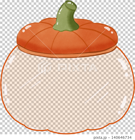 The glass jar with cover pumpkin The glass jar with cover pumpkin 140646734