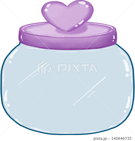The crystal glass jar with cute cover Purple Heart The crystal glass jar with cute cover Purple Heart 140646735