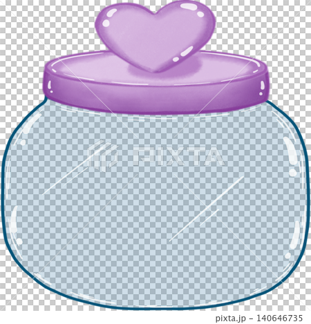 The crystal glass jar with cute cover Purple Heart The crystal glass jar with cute cover Purple Heart 140646735