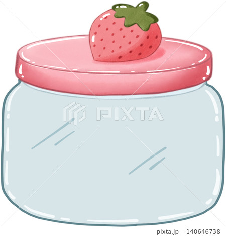 The glass jar with cover strawberry The glass jar with cover strawberry 140646738