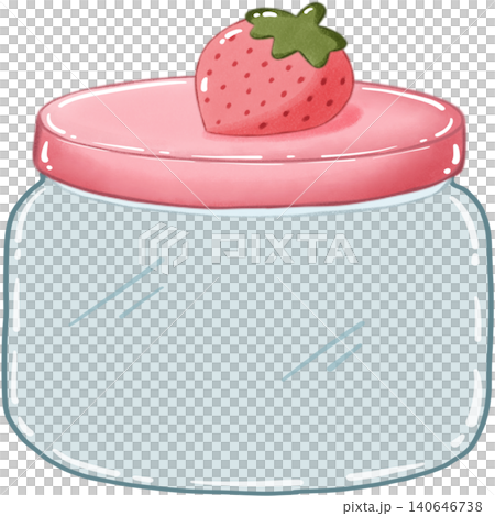 The glass jar with cover strawberry The glass jar with cover strawberry 140646738
