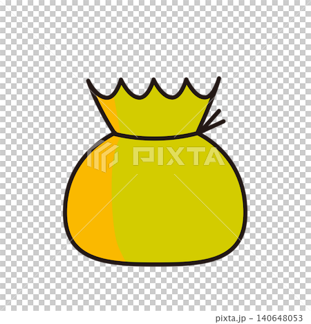 宝袋・お金袋のフラットイラスト(影付き)金運・開運 宝袋・お金袋のフラットイラスト(影付き)金運・開運 140648053