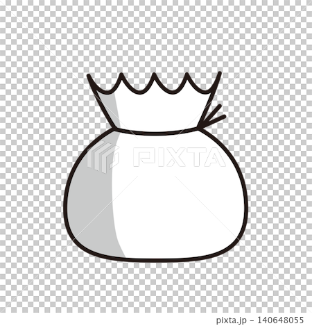 Flat illustration of a treasure bag/money bag (with shadow) for good fortune and wealth. Flat illustration of a treasure bag/money bag (with shadow) for good fortune and wealth. 140648055