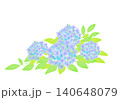 青い紫陽花のイラスト 140648079