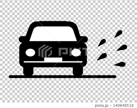 An illustration of a car splashing muddy water on a rainy day. An illustration of a car splashing muddy water on a rainy day. 140648518
