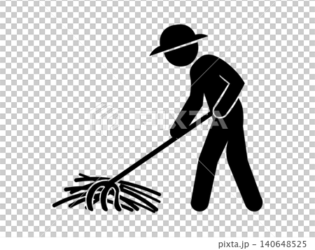 Illustration of a farmer cleaning his field. Illustration of a farmer cleaning his field. 140648525