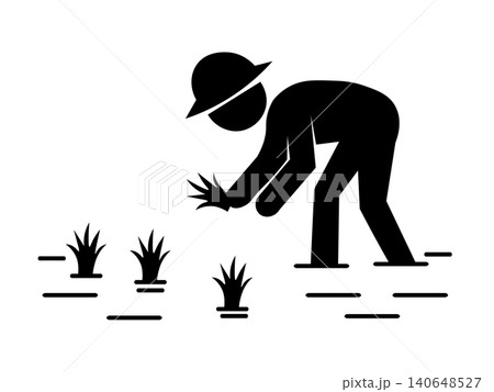 田植えをする農家のイラスト 田植えをする農家のイラスト 140648527