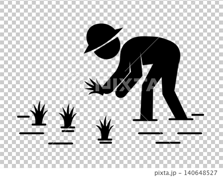 田植えをする農家のイラスト 田植えをする農家のイラスト 140648527