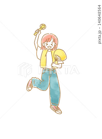 推し活している女の子のイラスト 推し活している女の子のイラスト 140648564