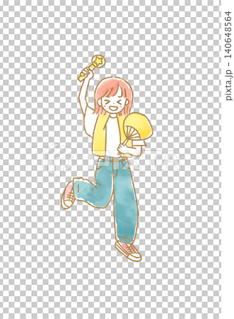 推し活している女の子のイラスト 推し活している女の子のイラスト 140648564