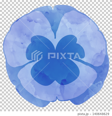 Illustration material: Hand-drawn flower, watercolor, blue. Illustration material: Hand-drawn flower, watercolor, blue. 140648629