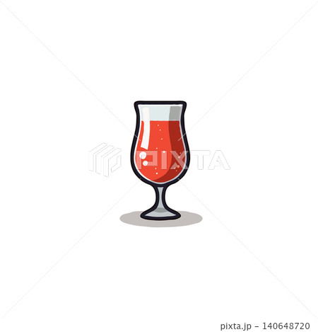 A captivating stylized graphic features a red beverage served in an elegant glass, designed with clean lines. This eye-catching image is perfect for use in menus, marketing materials, or promotional A captivating stylized graphic features a red beverage served in an elegant glass, designed with clean lines. This eye-catching image is perfect for use in menus, marketing materials, or promotional 140648720
