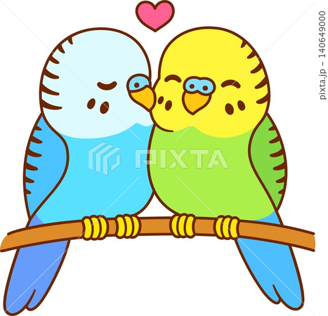 Cute cartoon budgie couple 140649000