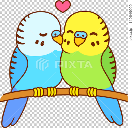 Cute cartoon budgie couple 140649000