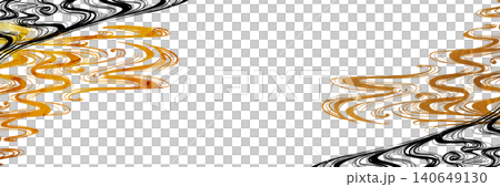 A horizontal background illustration featuring waves depicted in black in a traditional pattern style. A horizontal background illustration featuring waves depicted in black in a traditional pattern style. 140649130