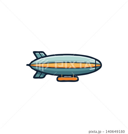 An enchanting illustration of a vintage-style airship floating gracefully, evokes a sense of adventure and nostalgic travel. The detailed rendering and whimsical design create a lighthearted and 140649180