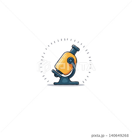 A charming cartoon microscope illustration against a clean background, highlighting scientific exploration. The playful design sparks curiosity, making it suitable for educational purposes and 140649268