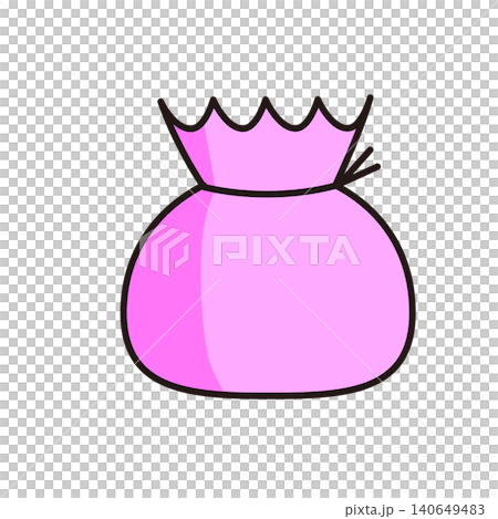 宝袋・お金袋のフラットイラスト(影付き)金運・開運 宝袋・お金袋のフラットイラスト(影付き)金運・開運 140649483