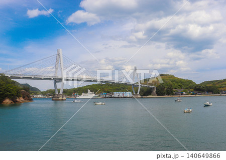佐島から見た弓削大橋 140649866