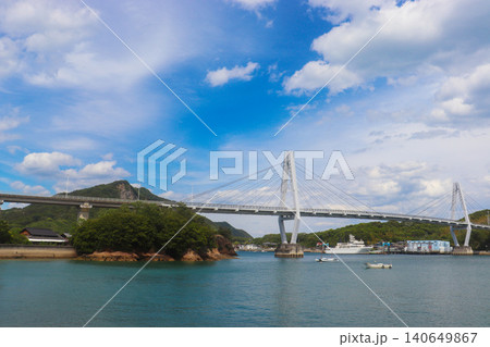 佐島から見た弓削大橋 佐島から見た弓削大橋 140649867
