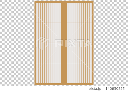 Japanese-style shoji screen door with vertical latticework (vector illustration) Japanese-style shoji screen door with vertical latticework (vector illustration) 140650225