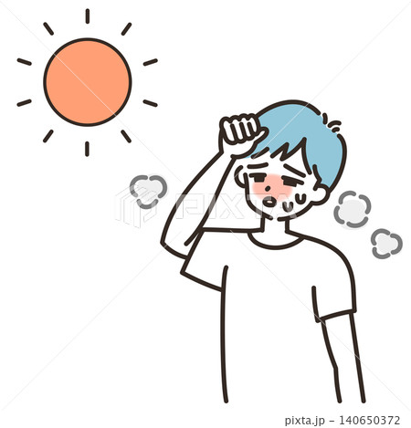 熱中症になりそうな男性のイラスト 140650372