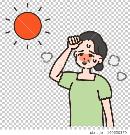 熱中症になりそうなシニア女性のイラスト 熱中症になりそうなシニア女性のイラスト 140650379