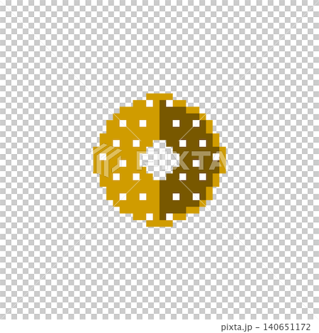 Pixel art of a chocolate donut Pixel art of a chocolate donut 140651172