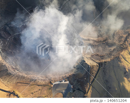 Smoke and lava in Masaya volcano crater Smoke and lava in Masaya volcano crater 140651204