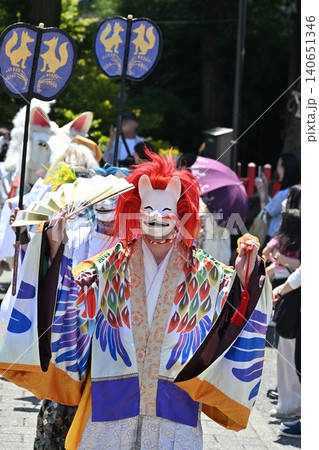航空稲荷例祭の狐舞　東京 140651346