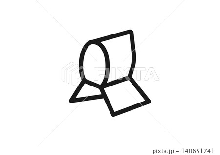 防災頭巾のシンプル線画アイコン 140651741