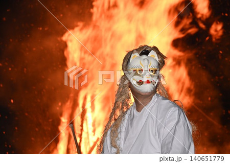 那須御神火祭の白面金毛九尾狐太鼓 栃木 那須御神火祭の白面金毛九尾狐太鼓 栃木 140651779