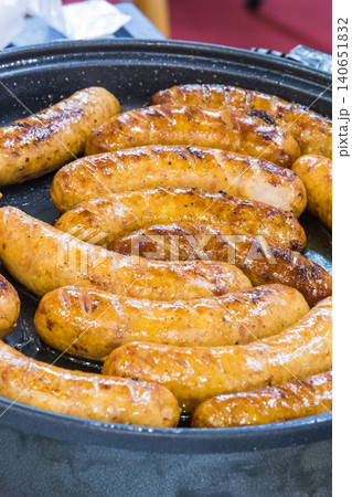 Grilled sausages with spices. Traditional polish food Grilled sausages with spices. Traditional polish food 140651832