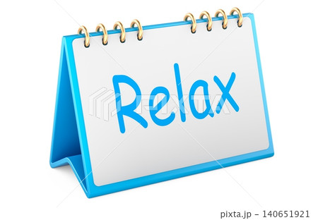 Relax desk calendar. 3D rendering 140651921