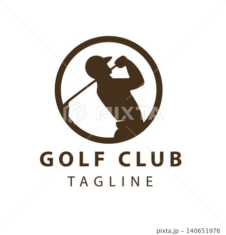 Golf Player Swing Logo with Modern Silhouette Circle Emblem for Golf Club and Sports Academy Golf Player Swing Logo with Modern Silhouette Circle Emblem for Golf Club and Sports Academy 140651976